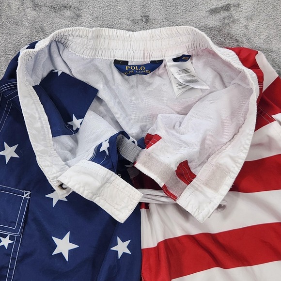 Polo Ralph Lauren Swim Trunks Mens Small American Flag Stars Stripes USA Patriot - Picture 6 of 15